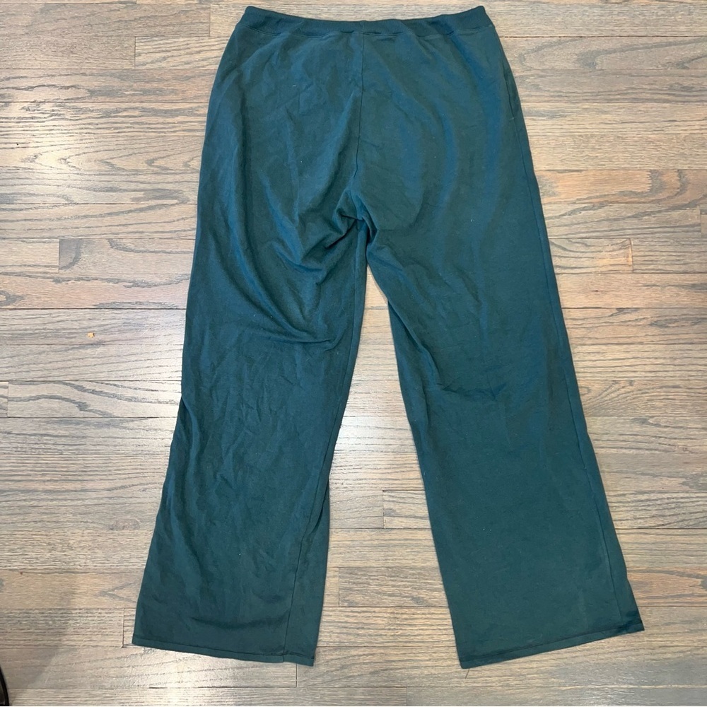 Skims Wide Leg Pants Lounge Cotton Forest Green Size 2X Athleisure - Picture 3 of 7